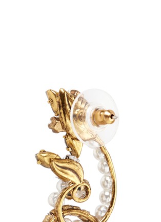 Detail View - Click To Enlarge - ERICKSON BEAMON - 'Swan Lake' glass pearl Swarovski crystal swirl earrings