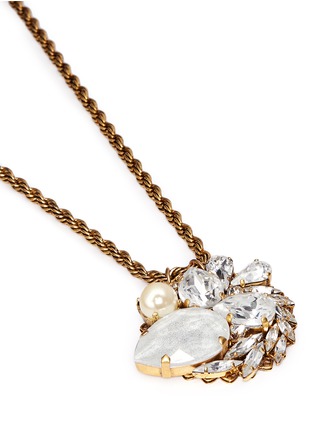 Detail View - Click To Enlarge - ERICKSON BEAMON - 'Swan Lake' Swarovski crystal pendant 24k gold plated necklace