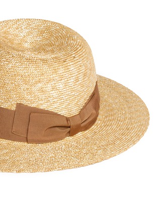 Detail View - Click To Enlarge - LANVIN - Grosgrain ribbon straw fedora hat