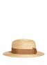 Figure View - Click To Enlarge - LANVIN - Grosgrain ribbon straw fedora hat
