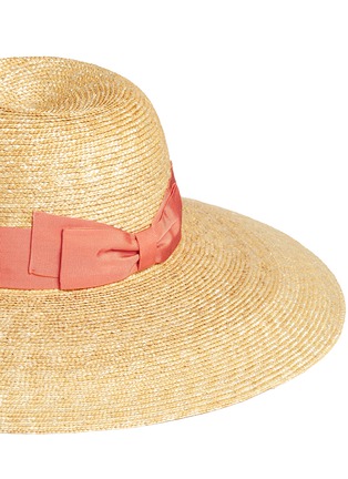 Detail View - Click To Enlarge - LANVIN - Grosgrain ribbon straw capeline hat