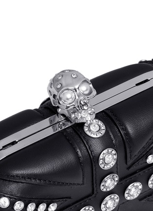Detail View - Click To Enlarge - ALEXANDER MCQUEEN - Union Jack skull leather box clutch