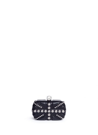 Back View - Click To Enlarge - ALEXANDER MCQUEEN - Union Jack skull leather box clutch