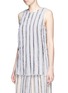 Front View - Click To Enlarge - PROENZA SCHOULER - Needle punch chiffon stripe top