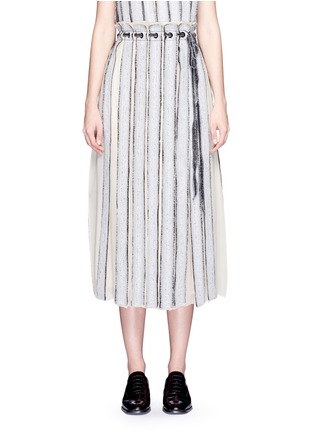 Main View - Click To Enlarge - PROENZA SCHOULER - Needle punch chiffon stripe wrap skirt