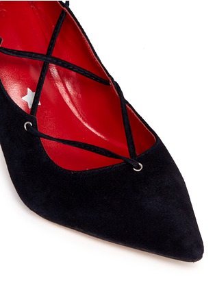 Detail View - Click To Enlarge - PEDDER RED - 'Jess' suede lace-up pumps