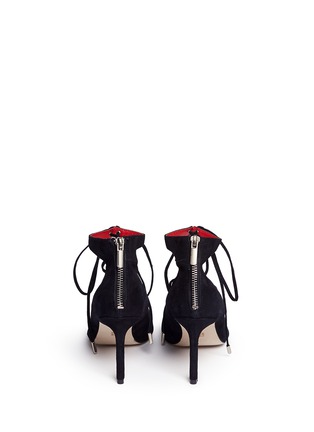 Back View - Click To Enlarge - PEDDER RED - 'Jess' suede lace-up pumps