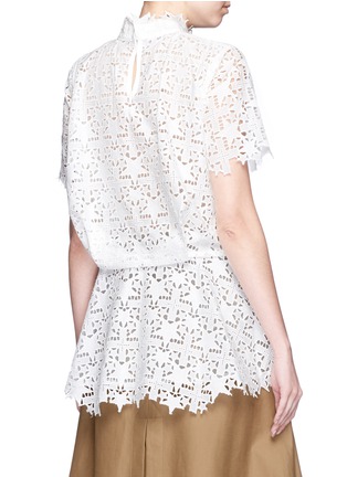 Back View - Click To Enlarge - SACAI - Star lace stripe panel top
