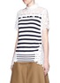 Front View - Click To Enlarge - SACAI - Star lace stripe panel top