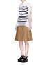 Figure View - Click To Enlarge - SACAI - Star lace stripe panel top