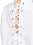 Detail View - Click To Enlarge - SACAI - Lace-up back cotton poplin shirt