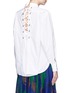 Back View - Click To Enlarge - SACAI - Lace-up back cotton poplin shirt