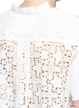 Detail View - Click To Enlarge - SACAI - Star lace back slub T-shirt