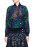 Main View - Click To Enlarge - SACAI - Floral print cutout guipure lace bomber jacket