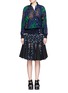 Figure View - Click To Enlarge - SACAI - Floral print cutout guipure lace bomber jacket
