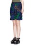 Front View - Click To Enlarge - SACAI - Floral print cutout guipure lace bubble shorts