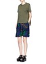 Figure View - Click To Enlarge - SACAI - Floral print cutout guipure lace bubble shorts