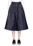 Detail View - Click To Enlarge - SACAI - Wide leg cotton-linen denim culottes