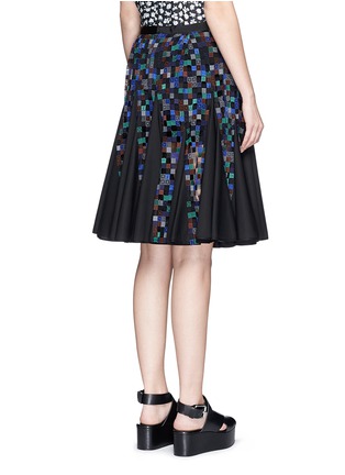 Back View - Click To Enlarge - SACAI - Gridwork bobbin lace flare skirt