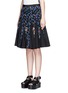 Front View - Click To Enlarge - SACAI - Gridwork bobbin lace flare skirt