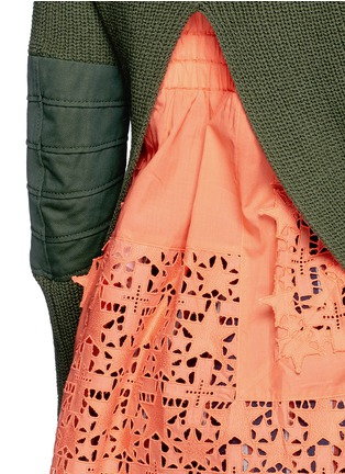 Detail View - Click To Enlarge - SACAI - Star lace camisole rib knit sweater set