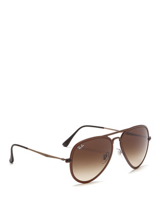 Figure View - Click To Enlarge - RAY-BAN - 'Light Ray' matte acetate aviator sunglasses