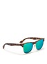 Figure View - Click To Enlarge - RAY-BAN - 'Clubmaster Oversized' matte acetate browline mirror sunglasses