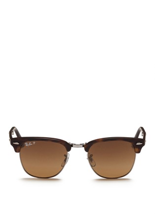 Main View - Click To Enlarge - RAY-BAN - 'Clubmaster Folding' matte tortoiseshell acetate browline sunglasses