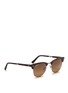 Figure View - Click To Enlarge - RAY-BAN - 'Clubmaster Folding' matte tortoiseshell acetate browline sunglasses