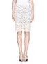 Main View - Click To Enlarge - SACAI LUCK - Lace skirt with wool shorts underlay