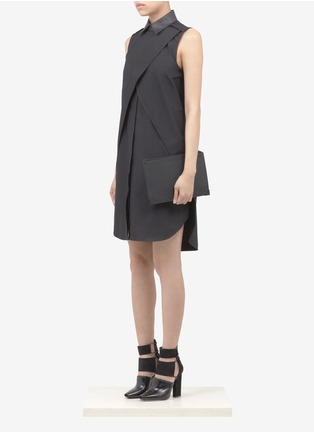 Detail View - Click To Enlarge - ALEXANDERWANG - Cut-out back cotton-poplin shirt dress