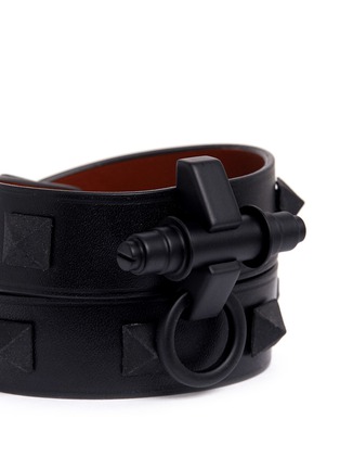 Detail View - Click To Enlarge - GIVENCHY - 'Obsedia' drouble wrap leather bracelet