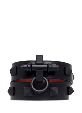 Main View - Click To Enlarge - GIVENCHY - 'Obsedia' drouble wrap leather bracelet