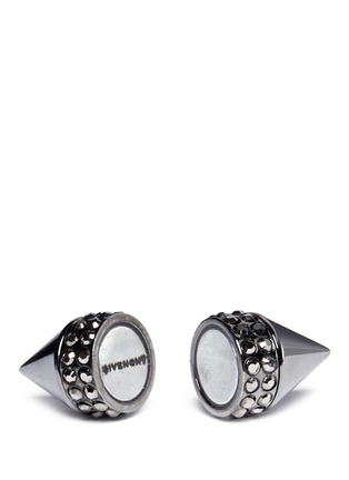 Detail View - Click To Enlarge - GIVENCHY - Ruthenium double cone magnetic earring