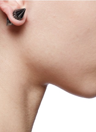 Figure View - Click To Enlarge - GIVENCHY - Ruthenium double cone magnetic earring