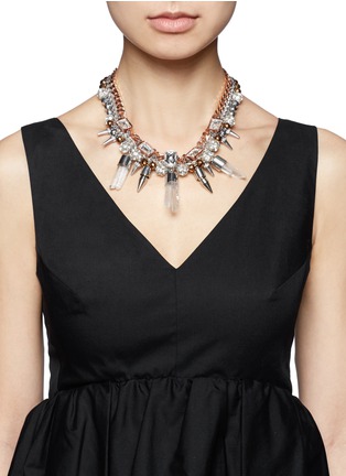 Figure View - Click To Enlarge - MOUNSER - Eno quartz crystal drop collar necklace