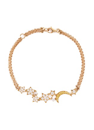 Main View - Click To Enlarge - ANYALLERIE - Diamond sapphire 18k yellow gold star moon bracelet