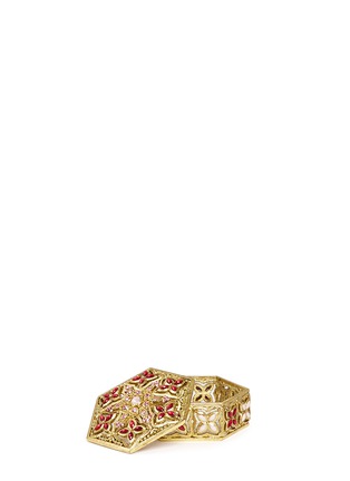  - LANE CRAWFORD - Floral rhinestone jewellery box
