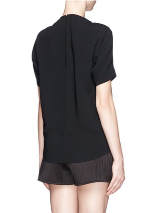 Back View - Click To Enlarge - MO&CO. EDITION 10 - Ruche neckline crepe top
