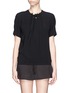 Main View - Click To Enlarge - MO&CO. EDITION 10 - Ruche neckline crepe top