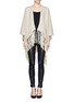 Main View - Click To Enlarge - ARMANI COLLEZIONI - Suede leather fringe shawl