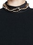 Detail View - Click To Enlarge - MO&CO. EDITION 10 - Jewelled Neck Sheer Sleeve Dress