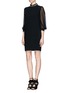 Figure View - Click To Enlarge - MO&CO. EDITION 10 - Jewelled Neck Sheer Sleeve Dress