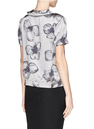 Back View - Click To Enlarge - ARMANI COLLEZIONI - Floral print silk blouse