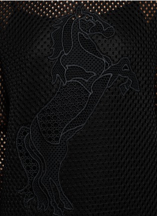 Detail View - Click To Enlarge - STELLA MCCARTNEY - Horse embroidery mesh pullover