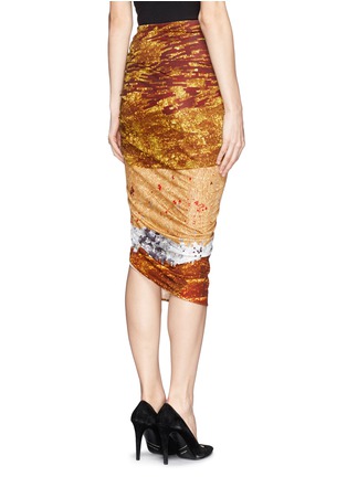 Back View - Click To Enlarge - GIVENCHY - Mosaic pixel sequin print ruche skirt