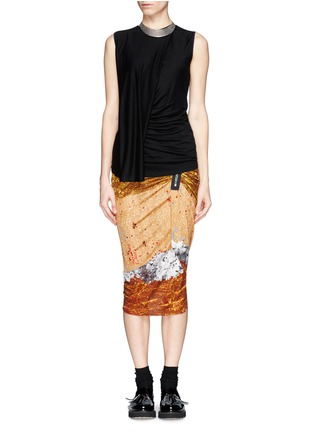 Figure View - Click To Enlarge - GIVENCHY - Mosaic pixel sequin print ruche skirt