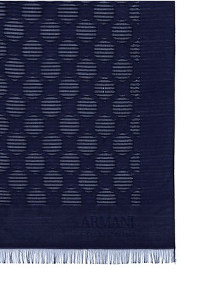 Detail View - Click To Enlarge - ARMANI COLLEZIONI - Sheer polka dot textured stripe scarf