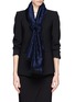 Figure View - Click To Enlarge - ARMANI COLLEZIONI - Sheer polka dot textured stripe scarf