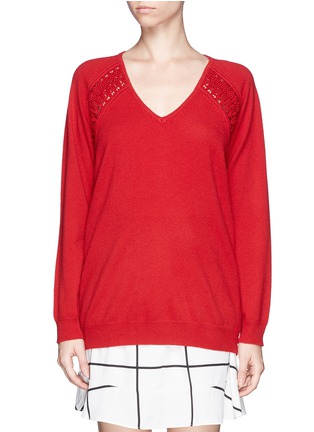Main View - Click To Enlarge - CHLOÉ - Crochet panel sweater